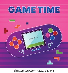 Retro arcade gaming poster template
