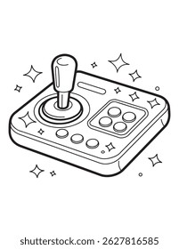 Desenho de controle de jogo de joystick de arcade retrô