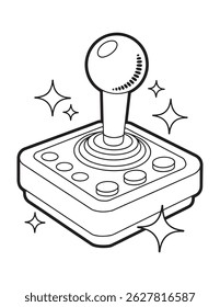 Retro Arcade Joystick Game Controller Drawing