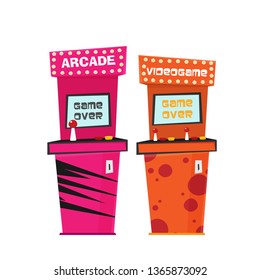 Retro arcade machine. Flat style vector illustration.
