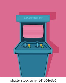 Retro arcade machine. Flat style vector illustration.