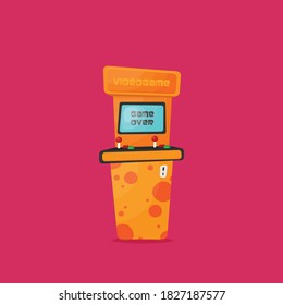 Retro arcade machine. Flat style vector illustration.