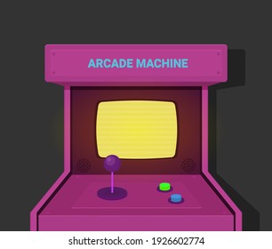 Retro arcade machine. Flat style vector illustration.