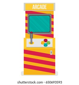 Retro arcade machine. Flat style vector illustration.