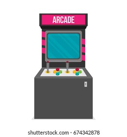 Retro arcade machine. Flat style vector illustration.