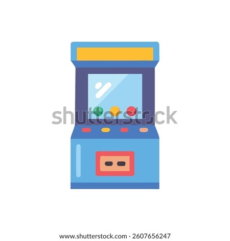 Retro Arcade Machine Icon, Colorful Gaming, Entertainment Concept