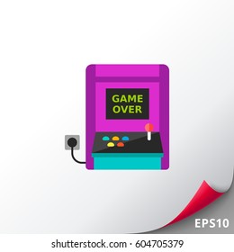 Retro arcade machine plugged icon