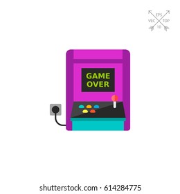 Retro arcade machine plugged icon