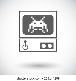 Retro Arcade Machine. Single flat icon on white background. Vector illustration.