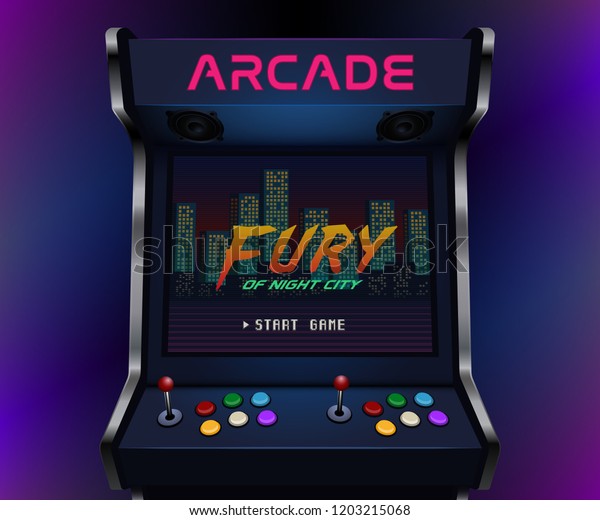 Retro arcade machine.\
Vector illustration