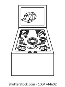 retro arcade screen pinball game machine