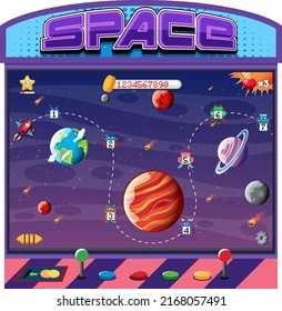 Retro arcade space game illustration