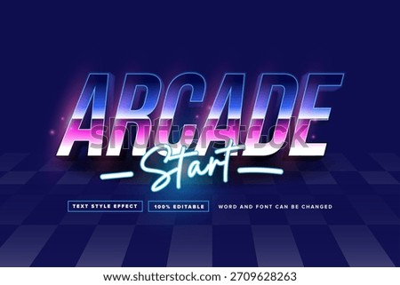 Retro Arcade Star text effect editable	