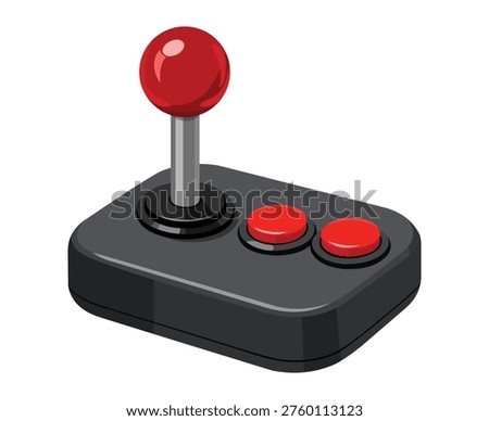 Retro arcade video game joystick controller isolated illustration