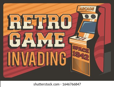 Retro Arcade Video Game Machine Signage Poster