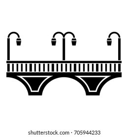 Retro arch bridge icon. Simple illustration of retro arch bridge vector icon for web