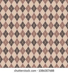 Retro Argyle Seamless Pattern - Argyle seamless pattern in retro colors of brown and cream for Father's Day