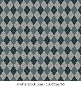 Retro Argyle Seamless Pattern - Argyle seamless pattern in retro colors of green, blue, and gray for Father's Day