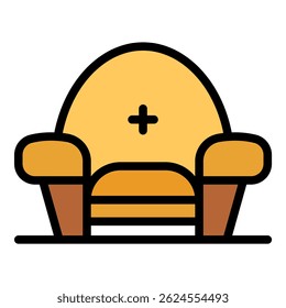 Retro armchair icon. Outline retro armchair vector icon color flat isolated