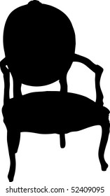 Retro armchair, vector black & white, chair