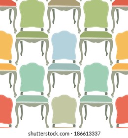 Retro armchairs seamless background