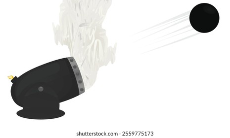 Retro armory cannon. vector illustration