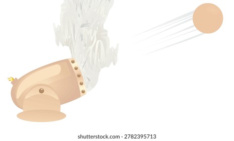 Retro armory cannon. vector illustration	