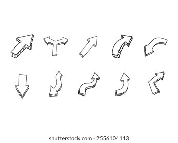 Retro Arrow Icon Element Set