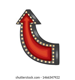 Retro Arrow Pointing Up Vector Illustration
