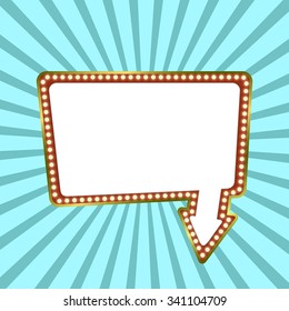 Retro Arrow With Space For Text. Retro Billboard. Retro Banner. Concept For Your Message. Vector Illustration