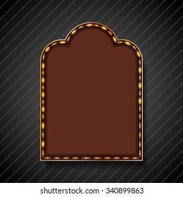 Retro arrow with space for text black background. vector