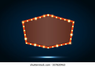 Retro arrow with space for text blue background.vector