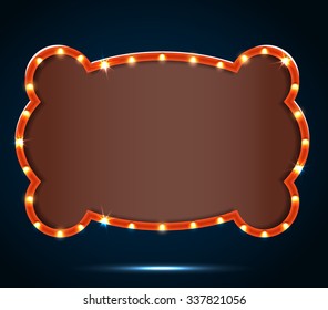 Retro arrow with space for text blue background .vector