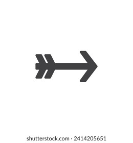 Retro arrow vector icon. filled flat sign for mobile concept and web design. Vintage Arrow glyph icon. Symbol, logo illustration. Vector graphics