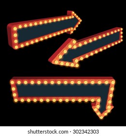 Retro arrows with space for text