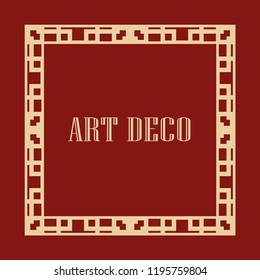 Retro art deco border and frame for design. Vector illustration