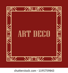 Retro art deco border and frame for design. Vector illustration