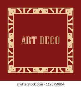 Retro art deco border and frame for design. Vector illustration