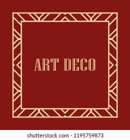 Retro art deco border and frame for design. Vector illustration