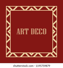 Retro art deco border and frame for design. Vector illustration