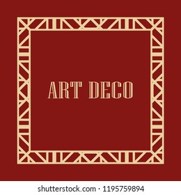 Retro art deco border and frame for design. Vector illustration