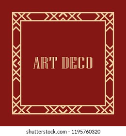 Retro art deco border and frame for design. Vector illustration