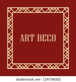 Retro art deco border and frame for design. Vector illustration