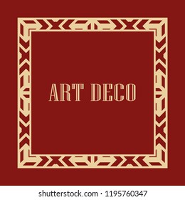 Retro art deco border and frame for design. Vector illustration