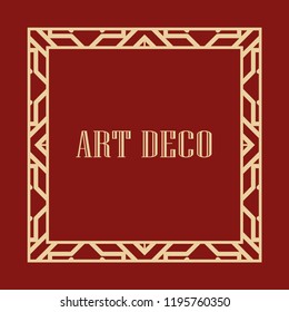 Retro art deco border and frame for design. Vector illustration