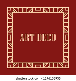Retro art deco border and frame for design. Vector illustration
