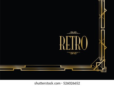 retro art deco invitation