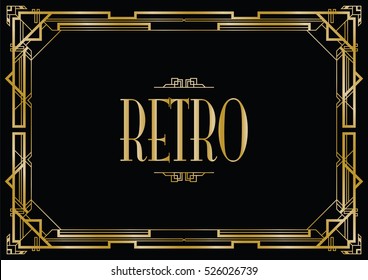 retro art deco invitation