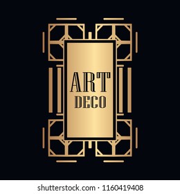 Retro art deco invitation. Border and frame for design