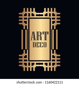 Retro art deco invitation. Border and frame for design
